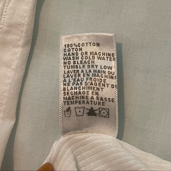 James Perse Slub Side Panel Button Front Shirt in White Size 2 - Picture 9 of 9